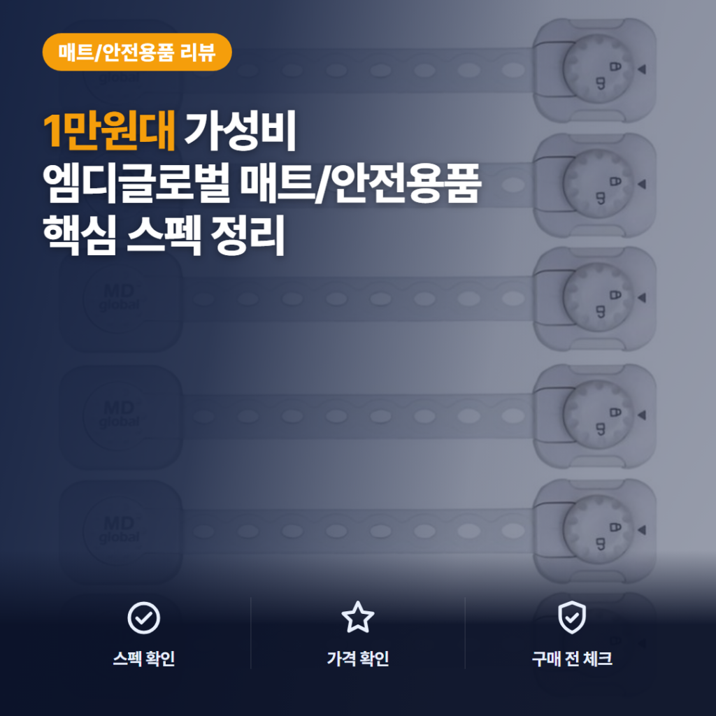 서랍 안전잠금장치 엠디글로벌 밴드형 다이얼 6개입 1만원대 후기와 활용 비교