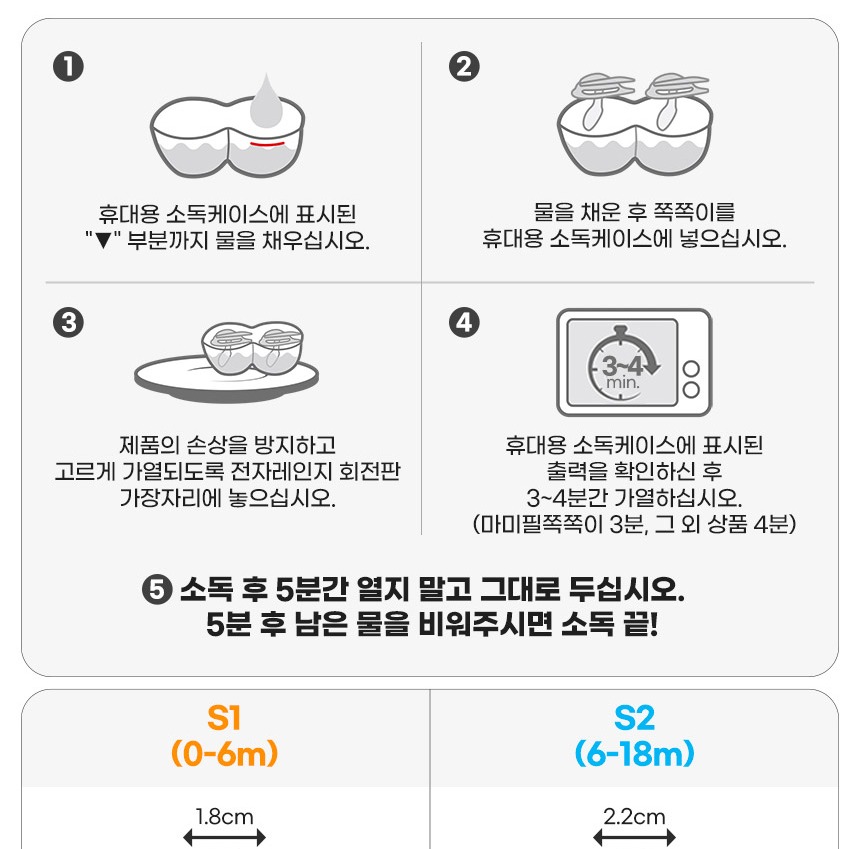 누크 노리개젖꼭지 라인업 크기 안내