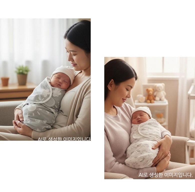 하단 포켓과 좌우 날개 착용 단계 이미지