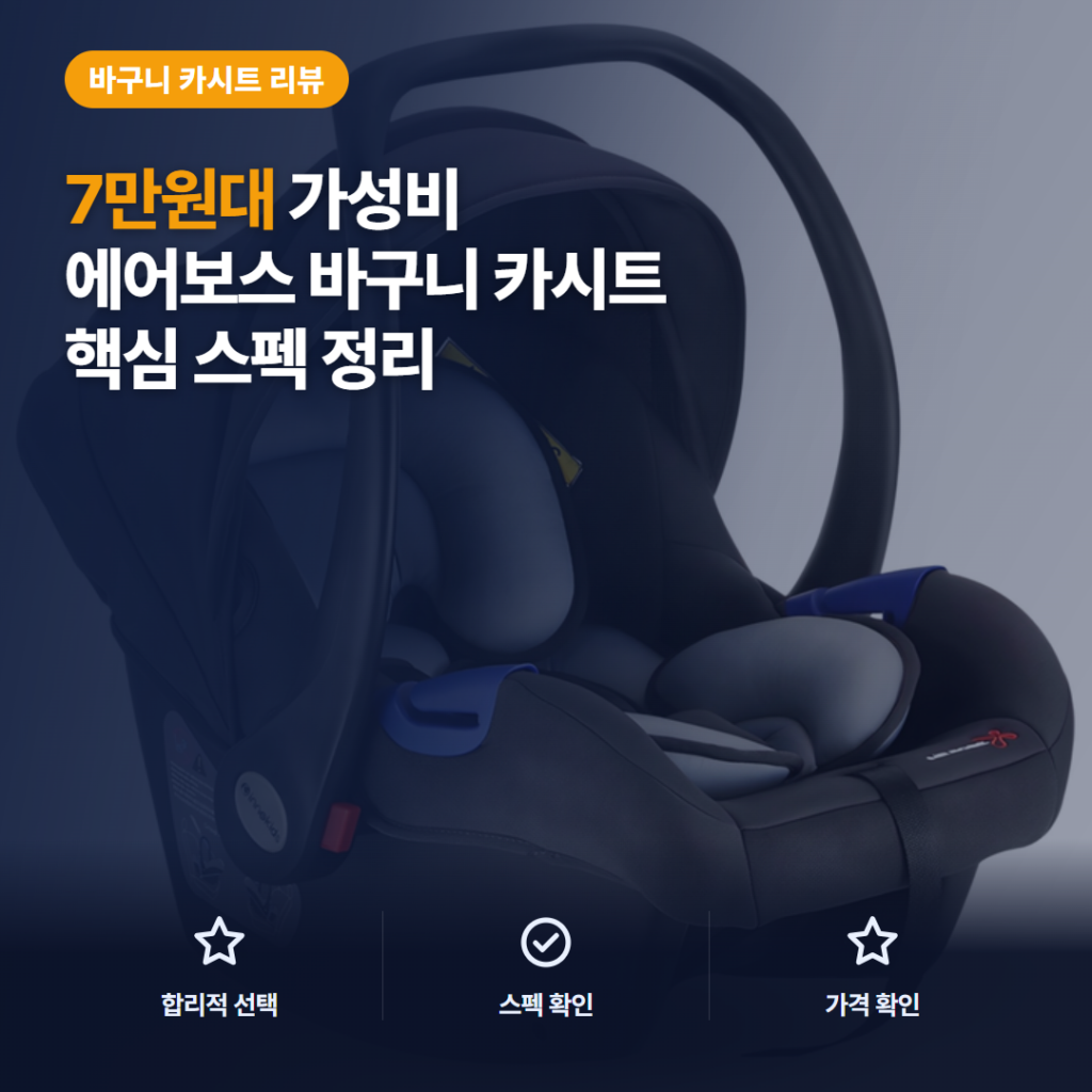 신생아 바구니 카시트 에어보스 7만원대 4가지 활용과 벨트 장착 솔직 후기 정리