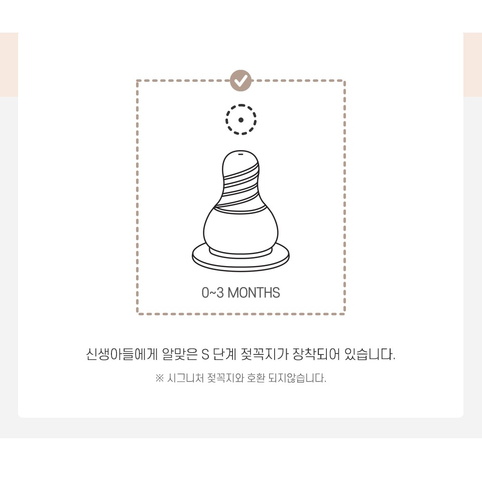 젖꼭지 형태와 용량 눈금 설명